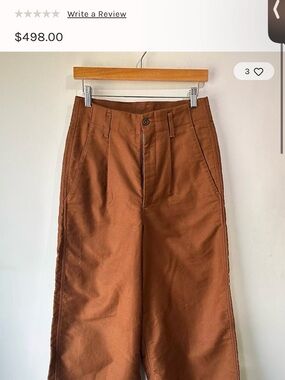 Hed Mayner Brown Pants High-Waist Wide Leg Free People size 2